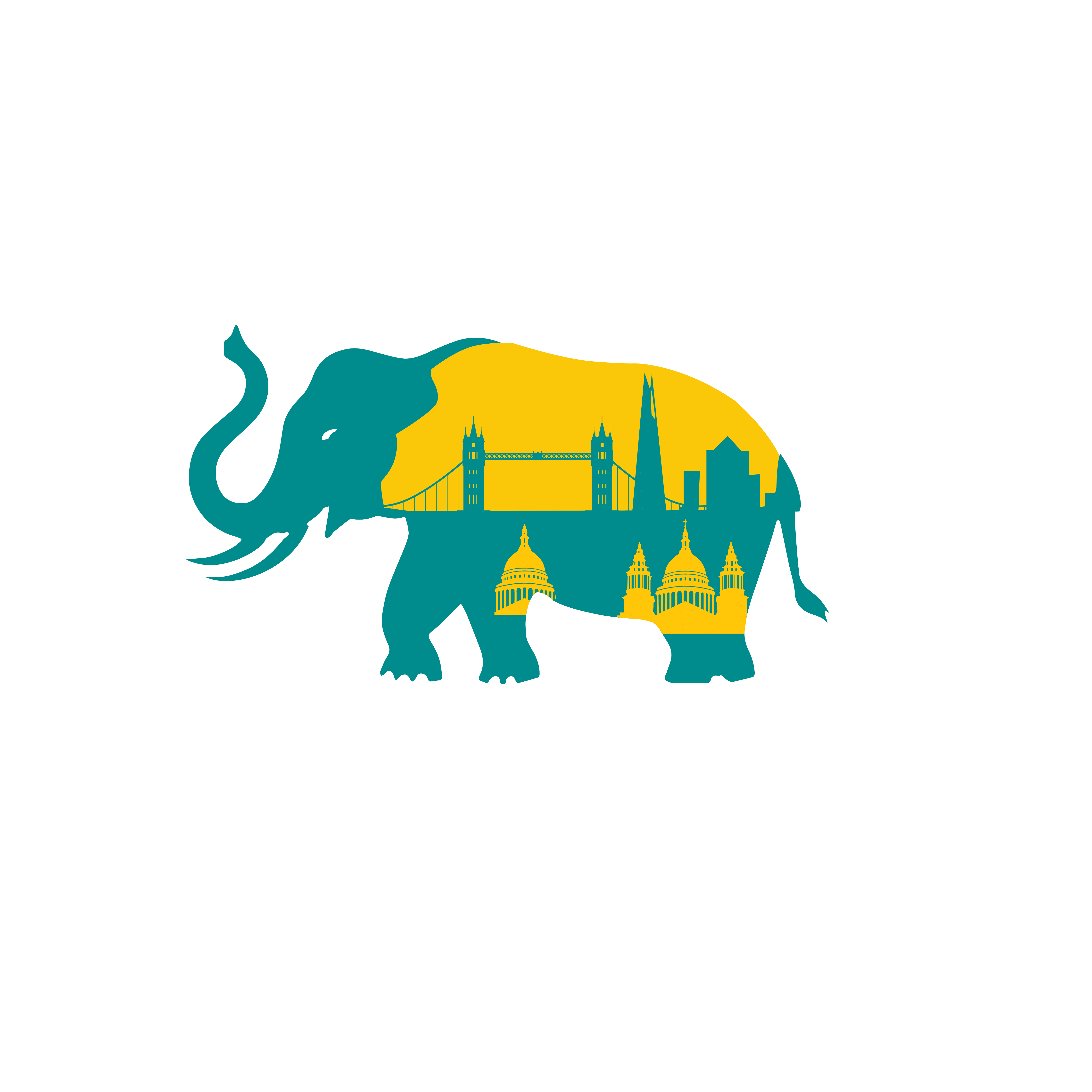 Saron's Kitchen UK - Elephant Logo with London Landmarks